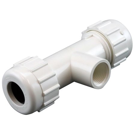 Apollo By Tmg 1/2 in. x 1/2 in. PVC Compression Tee Fitting with 1/2 in. FIP Branch PVCCOMPT12F